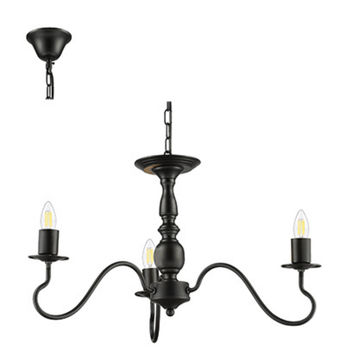 3LT Chandelier Black E27 3x40w