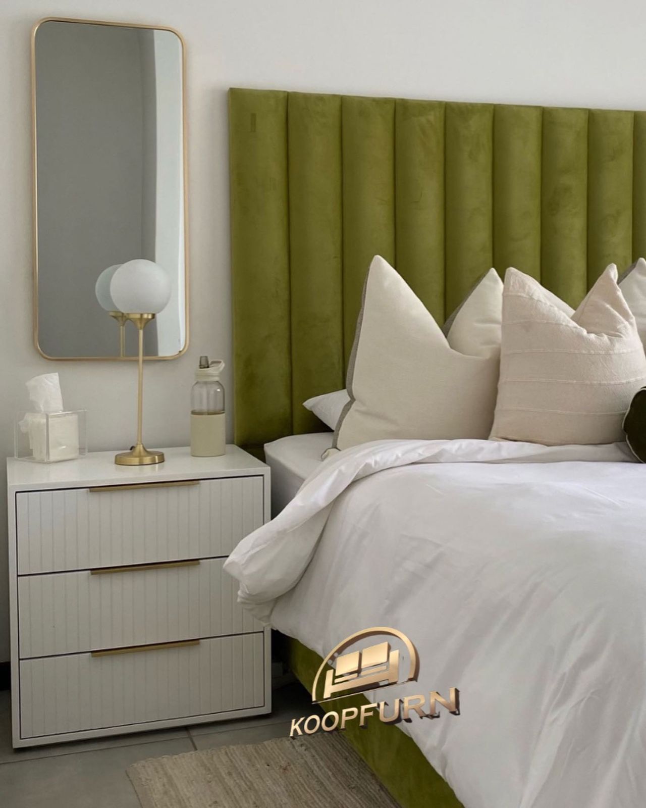 Khay Combo - Queen Headboard, Pedestals and Base