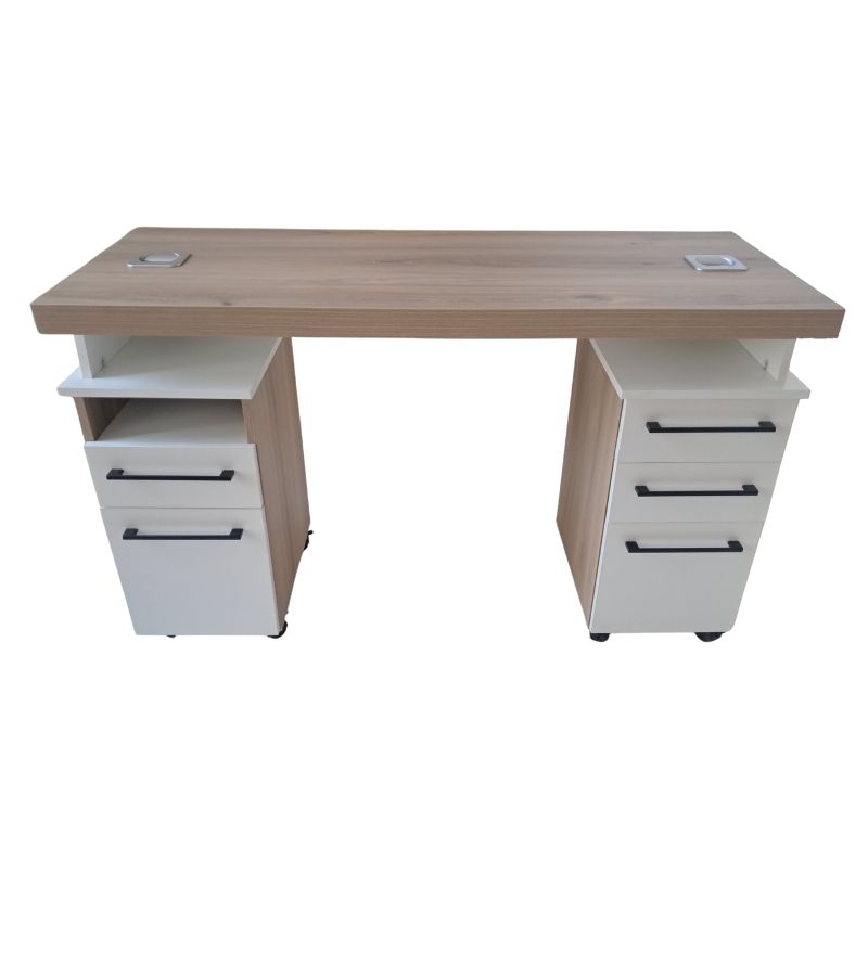 Manicure Table Nail Desk - Sahara & White