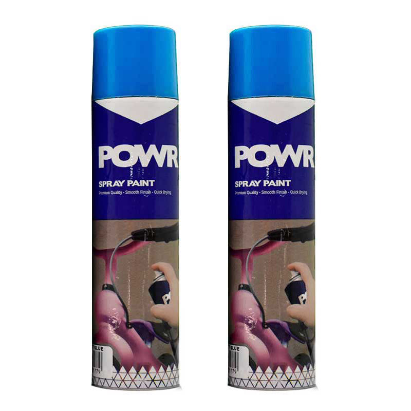 POWR Spray Paint Metal Light Blue 300ml ( 2 Pack )