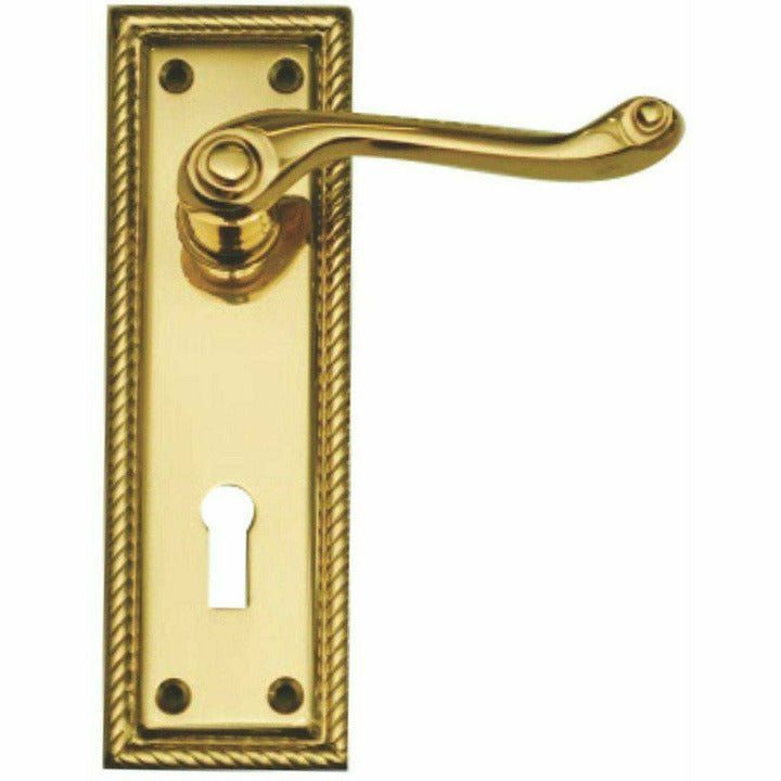 Georgian lever handle on plate