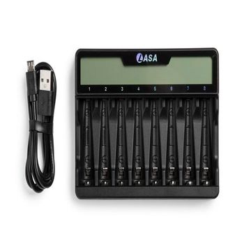 8 BAY 1.2V AA AAA BATTERY CHARGER WITH USB TYPE C CABLE