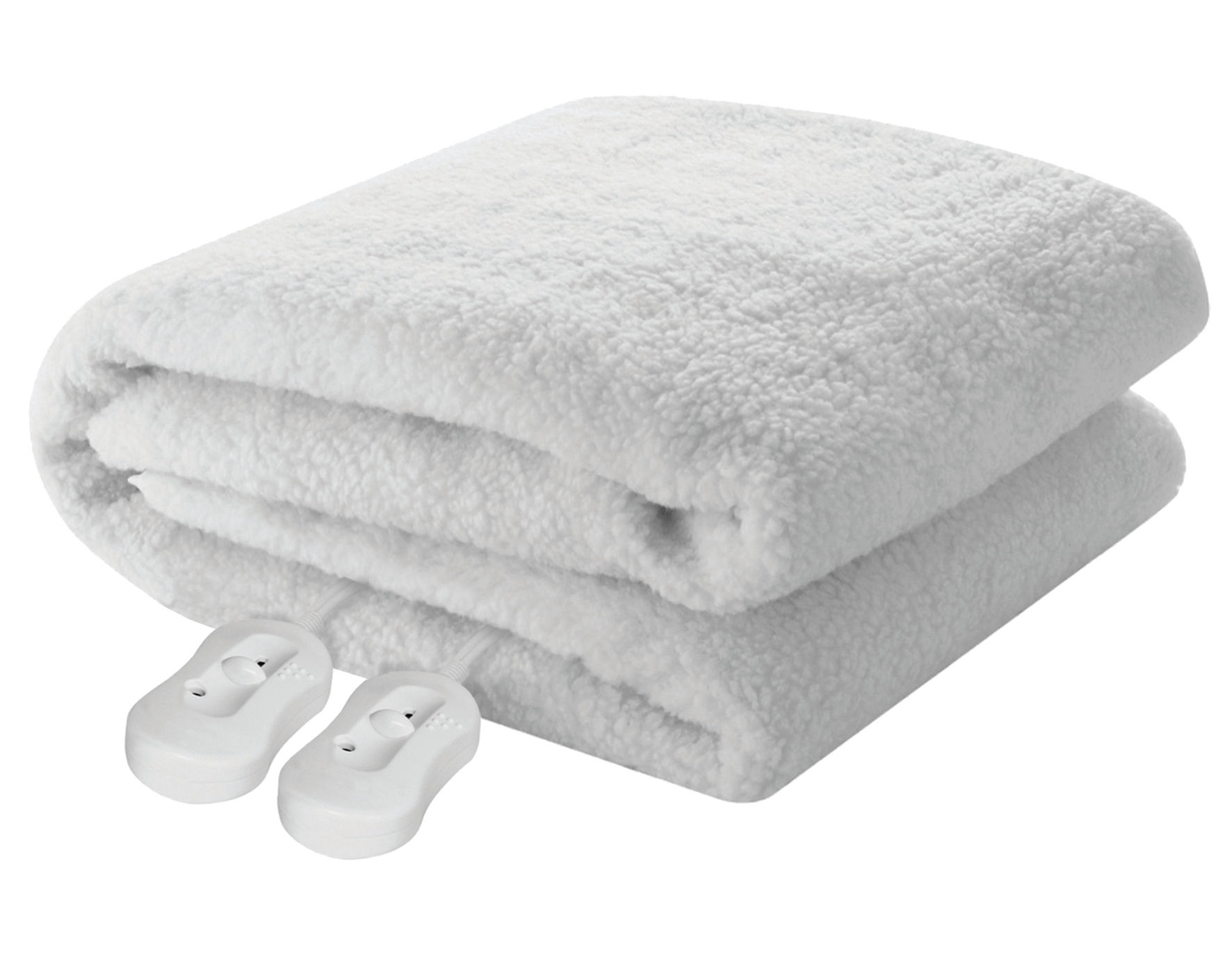 Pure Pleasure - Queen Sherpa Fitted Electric Blanket W/ Elastic  Straps 152X188