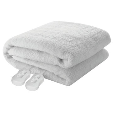 Pure Pleasure - Queen Sherpa Fitted Electric Blanket W/ Elastic  Straps 152X188