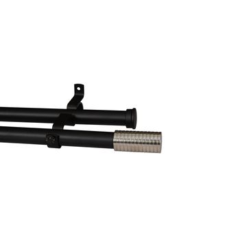 28MM DOUBLE POLE SET-RING FINIAL-MATT BLACK-2M