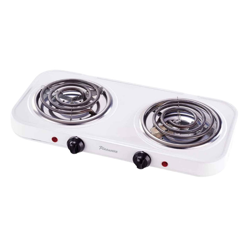 PDSH02 PINEWARE DOUBLE SPIRAL HOTPLATE WHITE