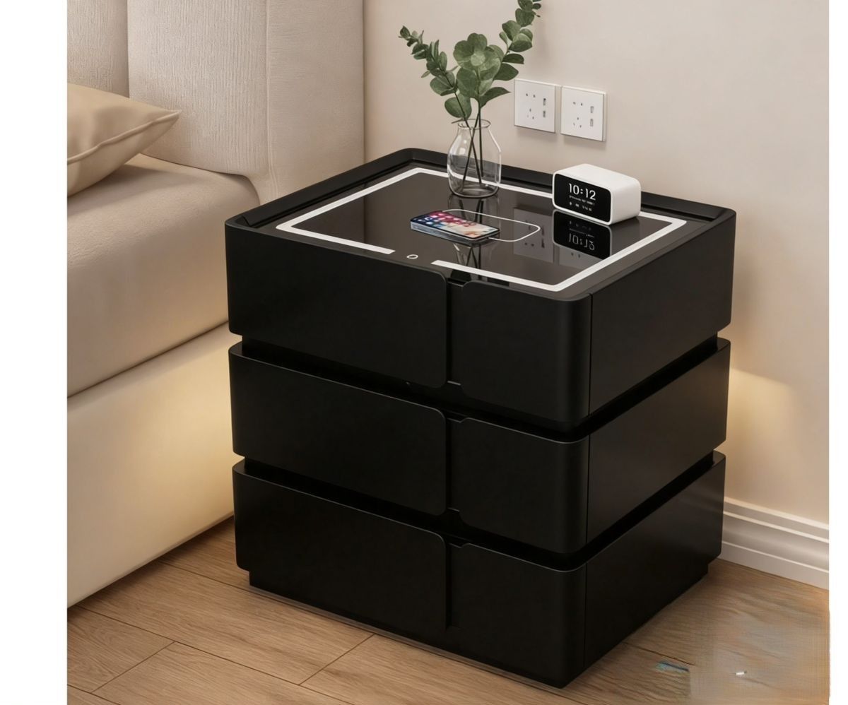 LBM FURN-Smart LED Nightstand Wireless Charger- Black