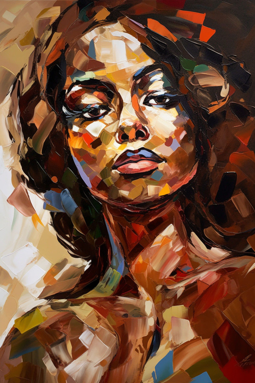 Canvas Wall Art - Abstract woman - A1506 - [120 x 80 cm]