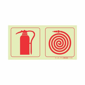 Photoluminescent 190mm Safety Sign F22 Fire Extinguisher Fire Hose Reel