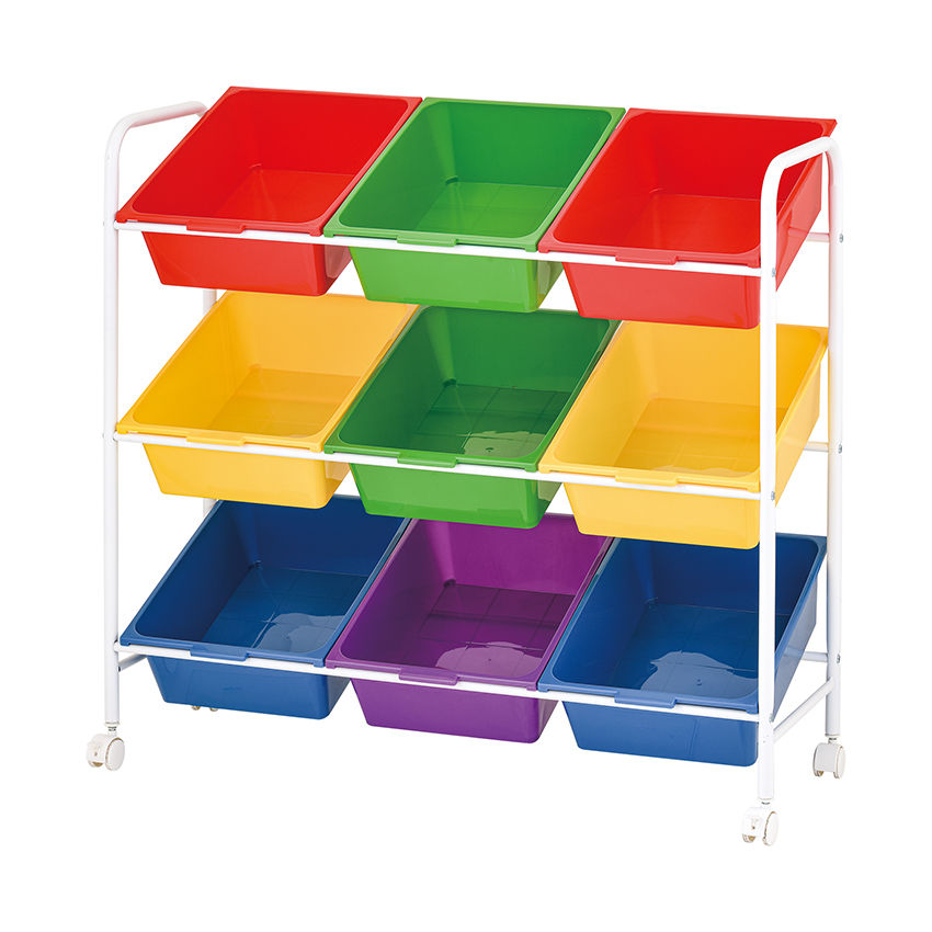Rolling Multi-Color 9-Drawer Organizer with Wheels