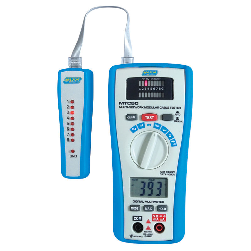 2-In-1 LAN Tester and Digital Multimeter (MTC50) - Major Tech