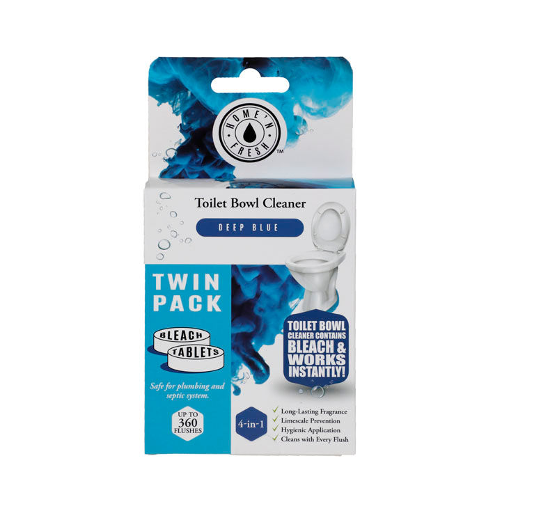 Toilet Freshener Cistern Block - Blue & Bleach - 50g - Pack of 2 - 10 Pack