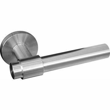 Solid stainless steel lever handle on rose