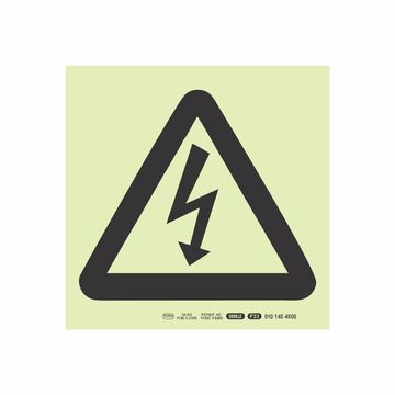 Photoluminescent 190mm Safety Sign F33 Danger Electric Sign