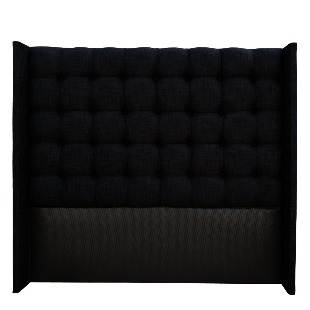 Nu Dekor - Benno Button Winged Headboard - Double - Black