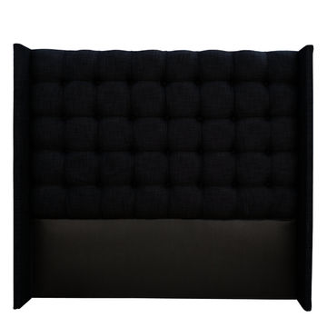 Nu Dekor - Benno Button Winged Headboard - Double - Black