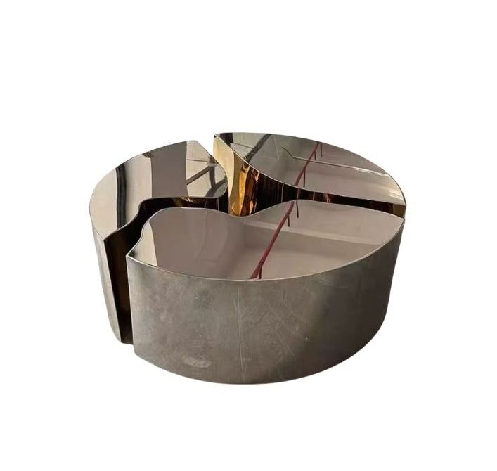 3-Piece Metal Silver Coffee Table Set