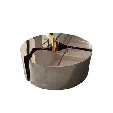 3-Piece Metal Silver Coffee Table Set