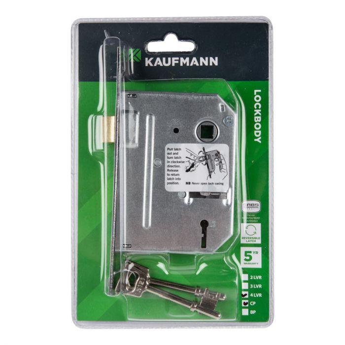 Kaufmann - Lockbody 4 Lever Sabs Chrome Plated