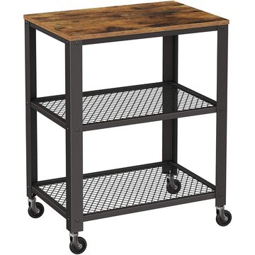 Bragg London Rustic Kitchen Trolley, Brown
