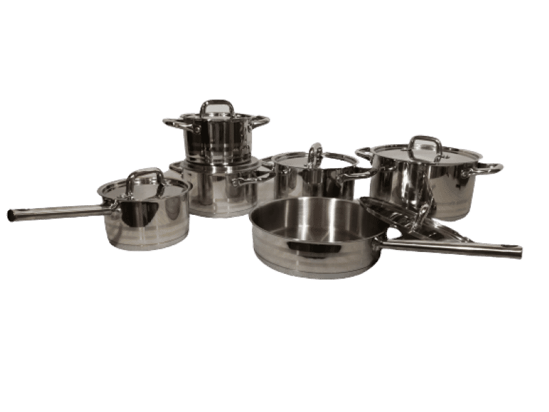 Pot Set 12pc Stainless Steel Delica - Kitchen Essentials