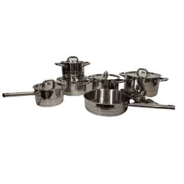 Pot Set 12pc Stainless Steel Delica - Kitchen Essentials