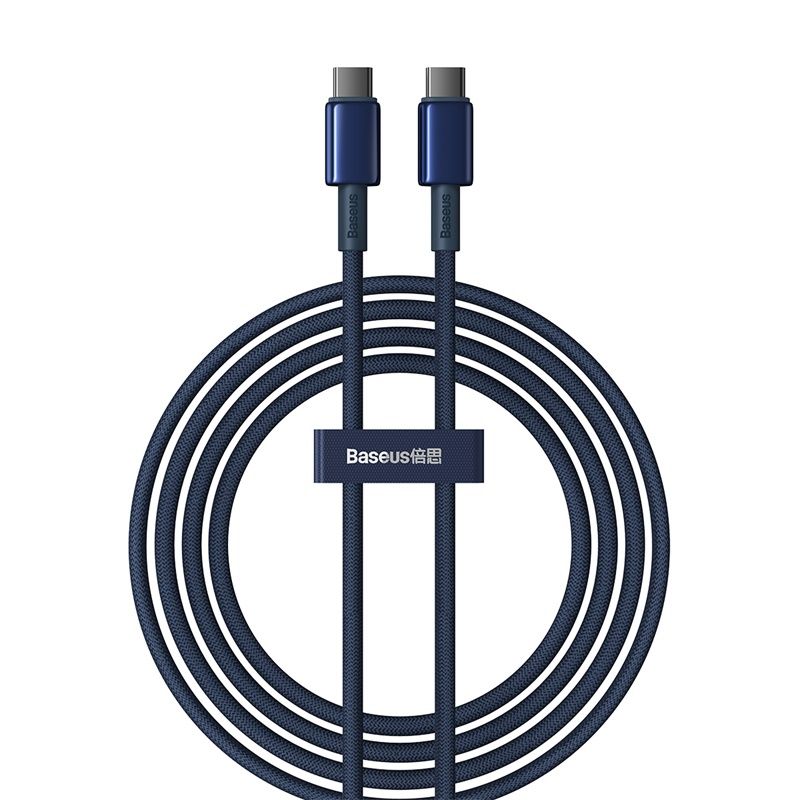 Baseus Tungsten Gold Fast Charging Data Cable Type C to Type C 100W 2m - Deepsea Blue