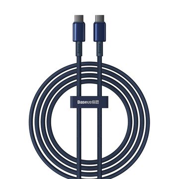 Baseus Tungsten Gold Fast Charging Data Cable Type C to Type C 100W 2m - Deepsea Blue