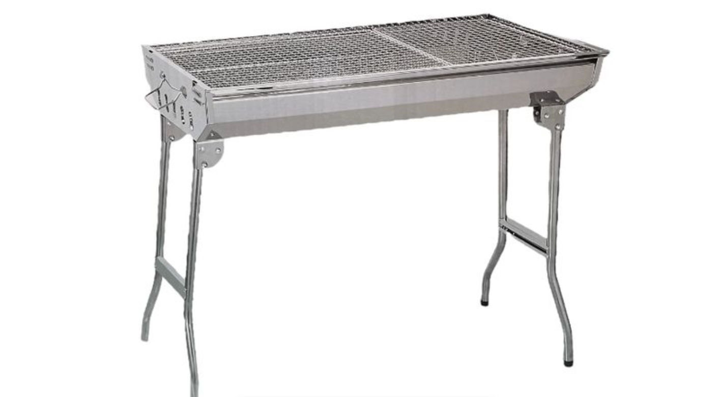 Stainless Steel Silver Portable Outdoor Barbecue Grill Stand