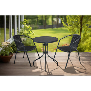 Fine Living Panglao 3 Piece Bistro Set - Black