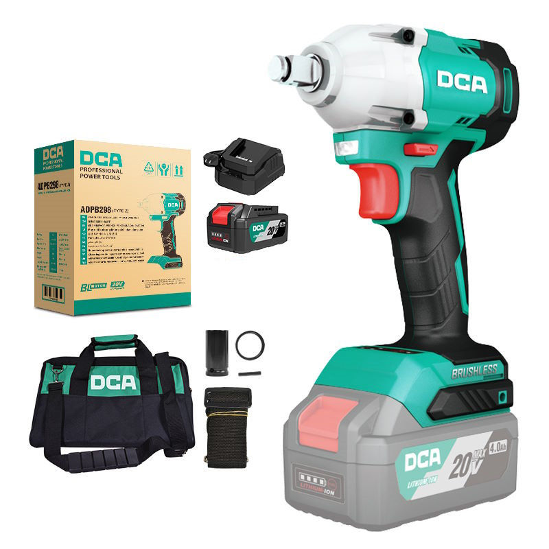 DCA 20V Brushless Impact Wrench Kit With 4.0Ah*1 & Charger ADPB298BM 298nm