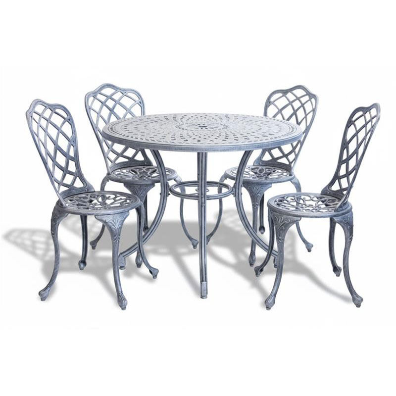 Coral Aluminium Dining Set 4-Seater 1000mm Round