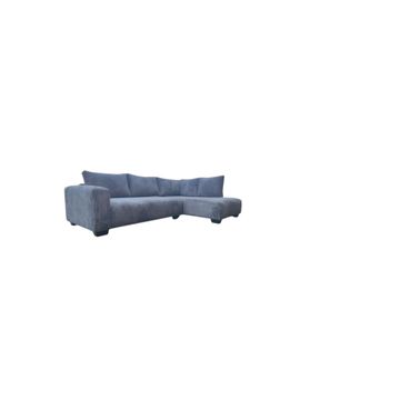 Natalia L Shape Couch – Corduroy Grey Left Sided
