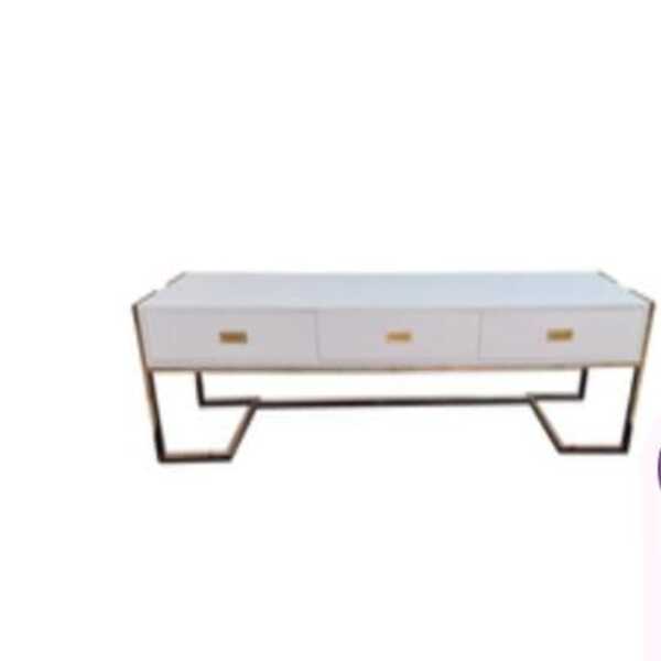 Avril  TV stand  is made of high quality wood with gold decorations