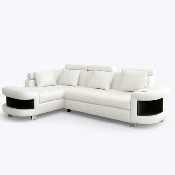 Maggie L Shape Corner Sofa-PU White
