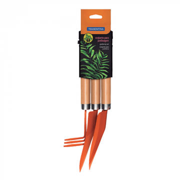 Tramontina - Orange 3 Piece Garden Tool Set W/Trowel