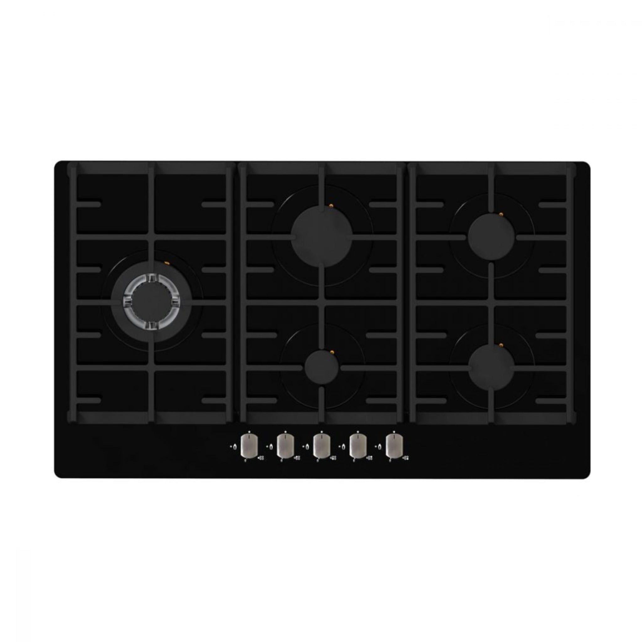 Falco -Gas Hob 5 Burner Black Glass