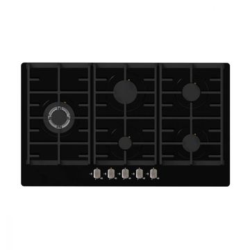 Falco -Gas Hob 5 Burner Black Glass