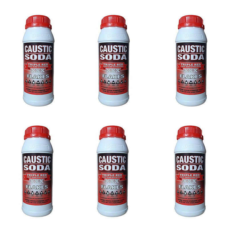 TRIPLE RED Caustic Soda Flakes 1kg ( 6 Pack )