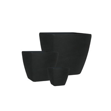 Pots ul/weight Square Set3 Fluted CoalBlk