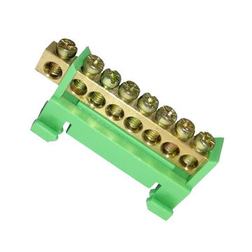 Neutral Bar Terminal 8 Pole Green Din Rail Mount Eb Ks008 Gr