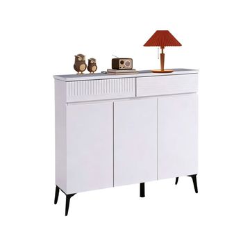 Modern White Cabinet with Decorative Accents