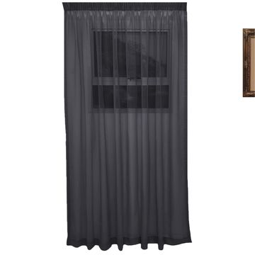 Matoc Designs Curtain - Mystic Voile - Charcoal - Taped - 230cm W x 250cm H