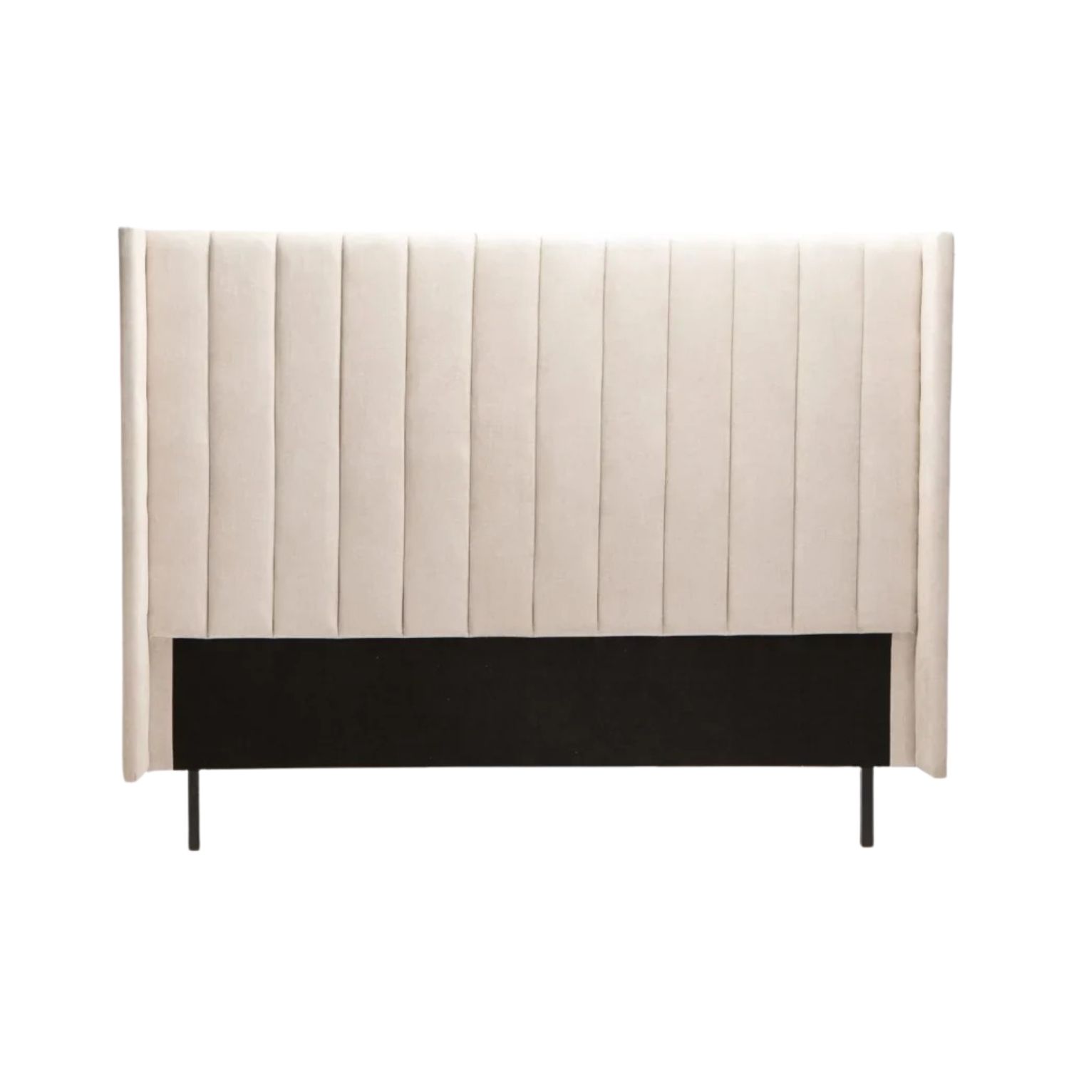 Oatmeal Luxe Vertical Channel Fabric Headboard - King