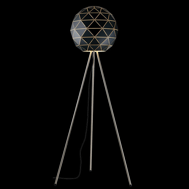 230v 40W E27 Laser Cut Floor Lamp (Matt Black Inside White)