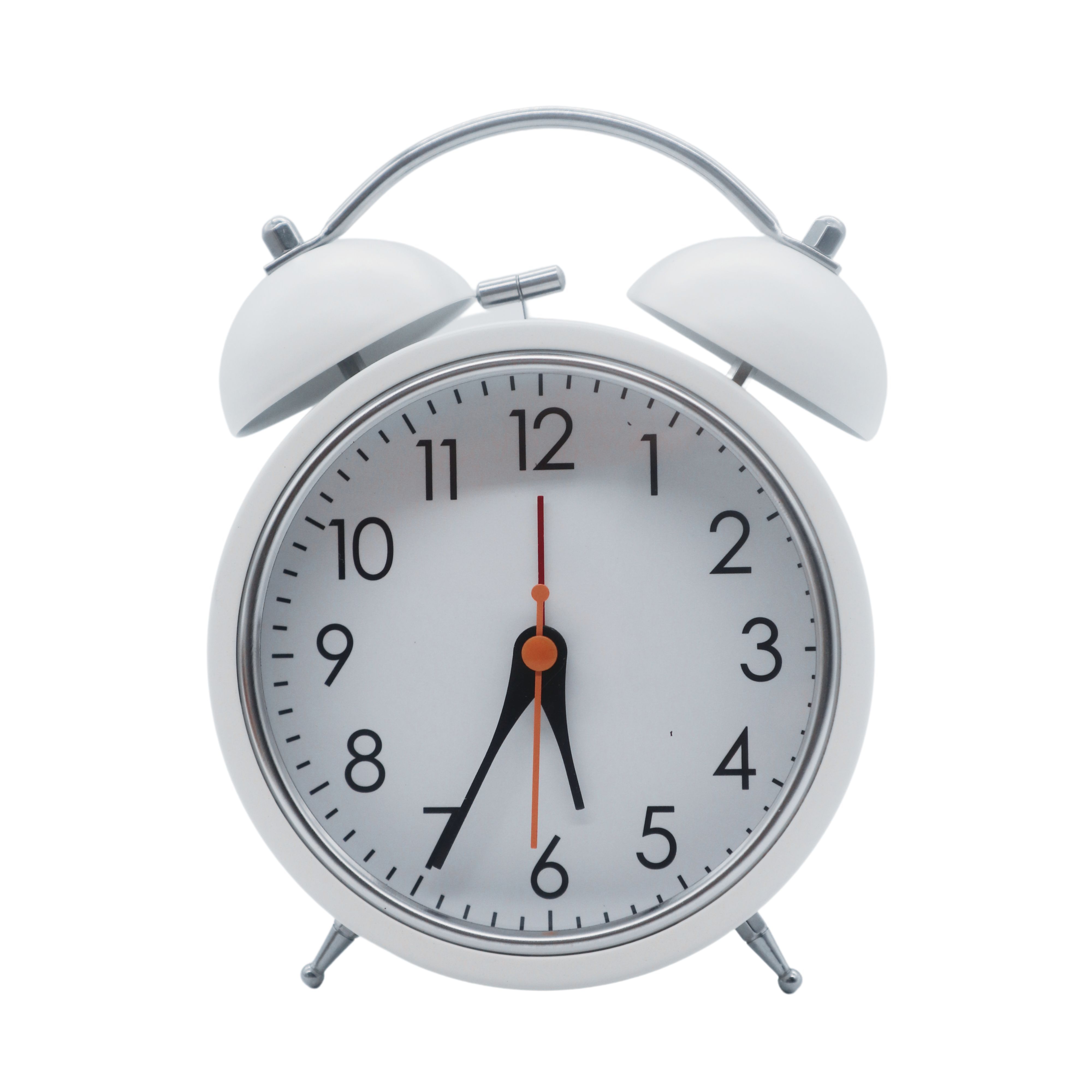 Retro Design Twin Bell Quartz 17cm Alarm Clock - White