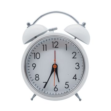 Retro Design Twin Bell Quartz 17cm Alarm Clock - White