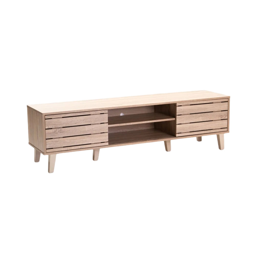 Vividitto - Marrow 160cm 2 Door TV Unit -  Light Oak
