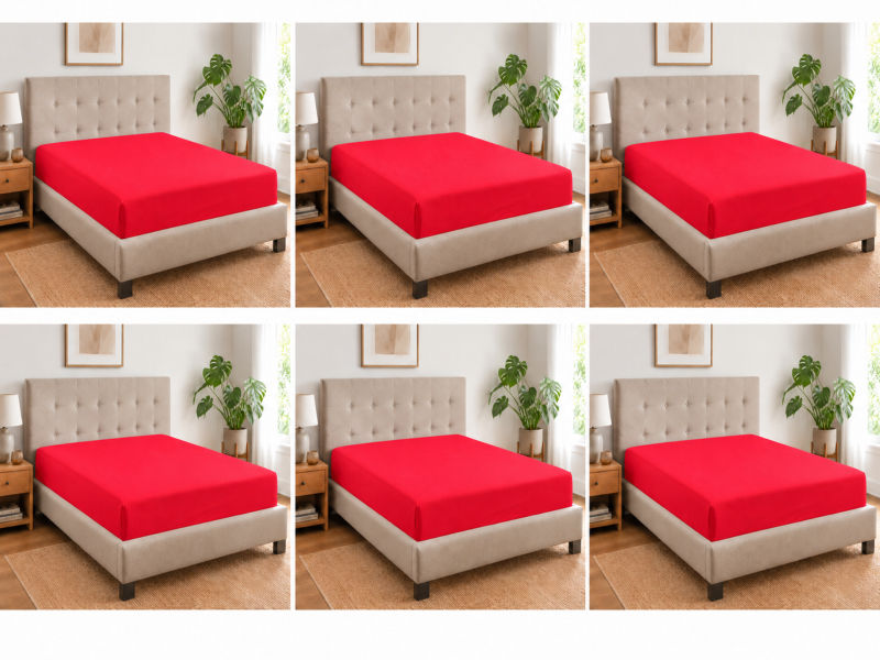 Everyday Collection Fitted Sheet - 90GSM - True Red - King XL (6pc)