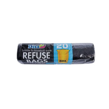 20 piece refuse bags - black - 750x950mm